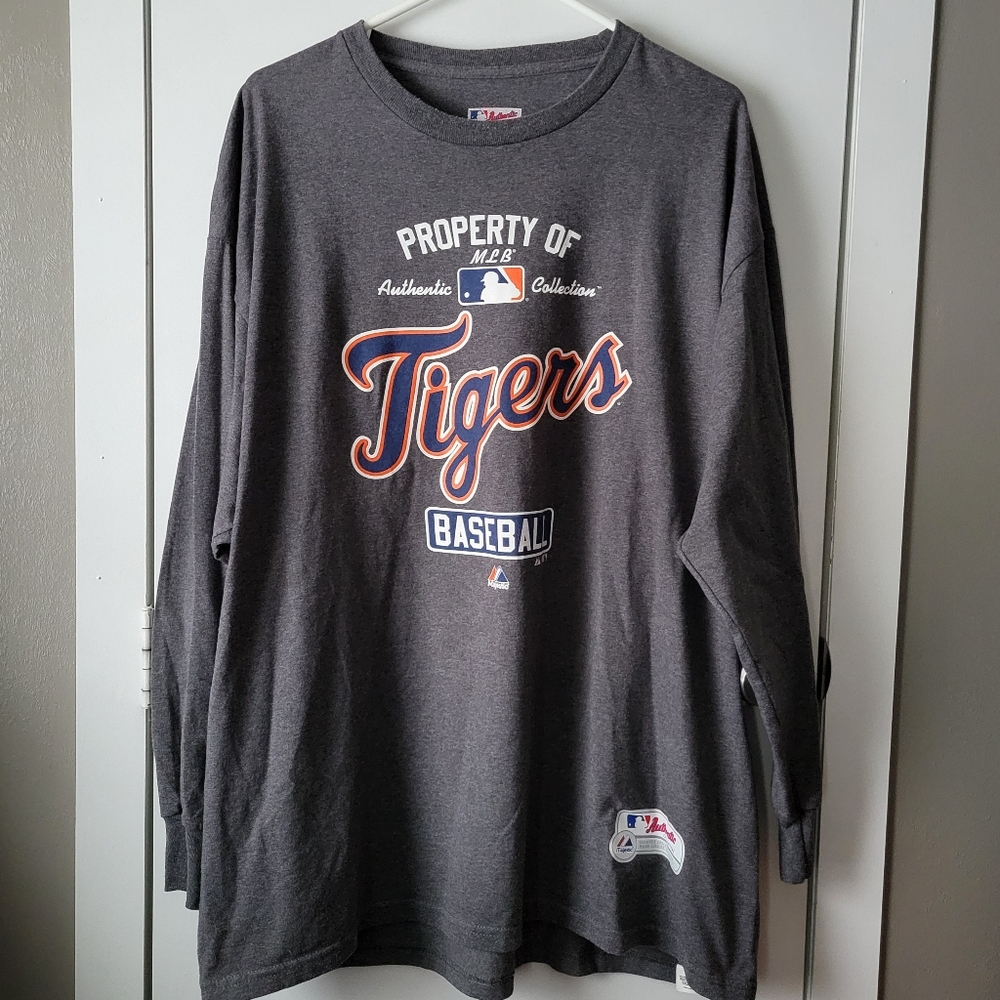 Tigers Baseball gray long sleeve tee shirt